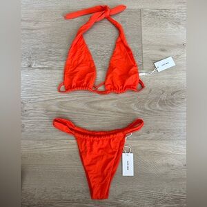 NWT Slate Swim Lia Top + Faye Bottom in Chili Orange XS